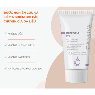 [HÀNG CÔNG TY] Gel chống nấm, dịu nhẹ da Canova Rivescal Ds - Soothing Gel 50ml