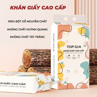 Khăn Giấy Treo Tường TopGia Cao Cấp 5 Bịch 4 Lớp 1280 Tờ Bột Giấy Thiên Nhiên Mềm Mịn Siêu Dai