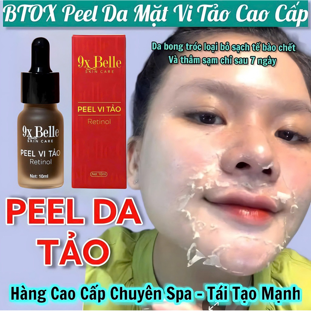 PEEL DA MẶT VI TẢO CAO CẤP - tẩy da chết - giảm mụn mờ nám tàn nhang - peel lột da mặt retinol 10ml