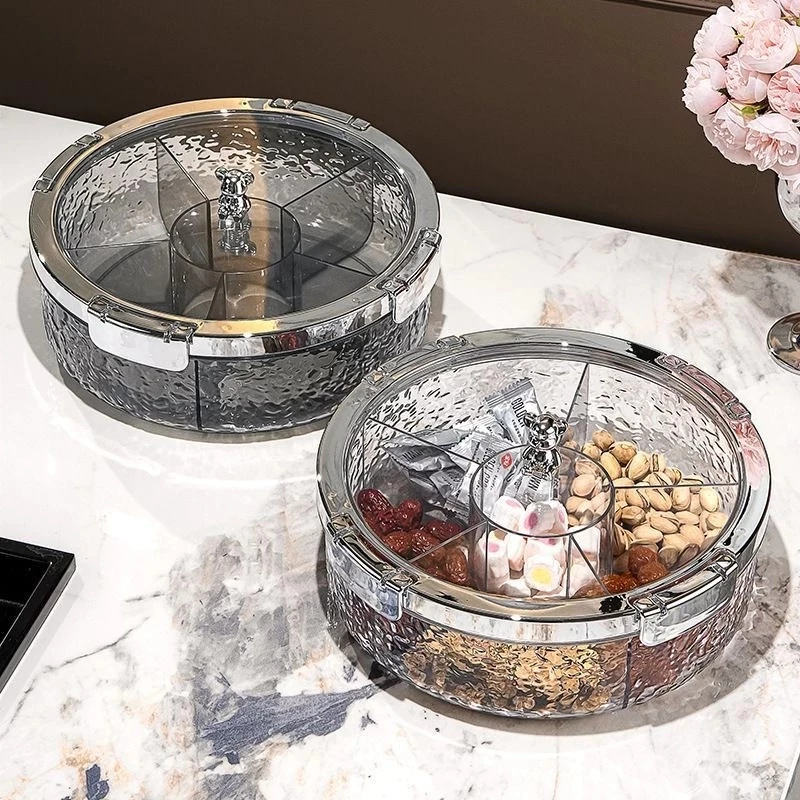 Khay Đựng Mứt Tết Châu Âu - Sang Trọng, Nhiều Ngăn, Có Nắp Bảo Quản ẩm Mốc ss ntt95