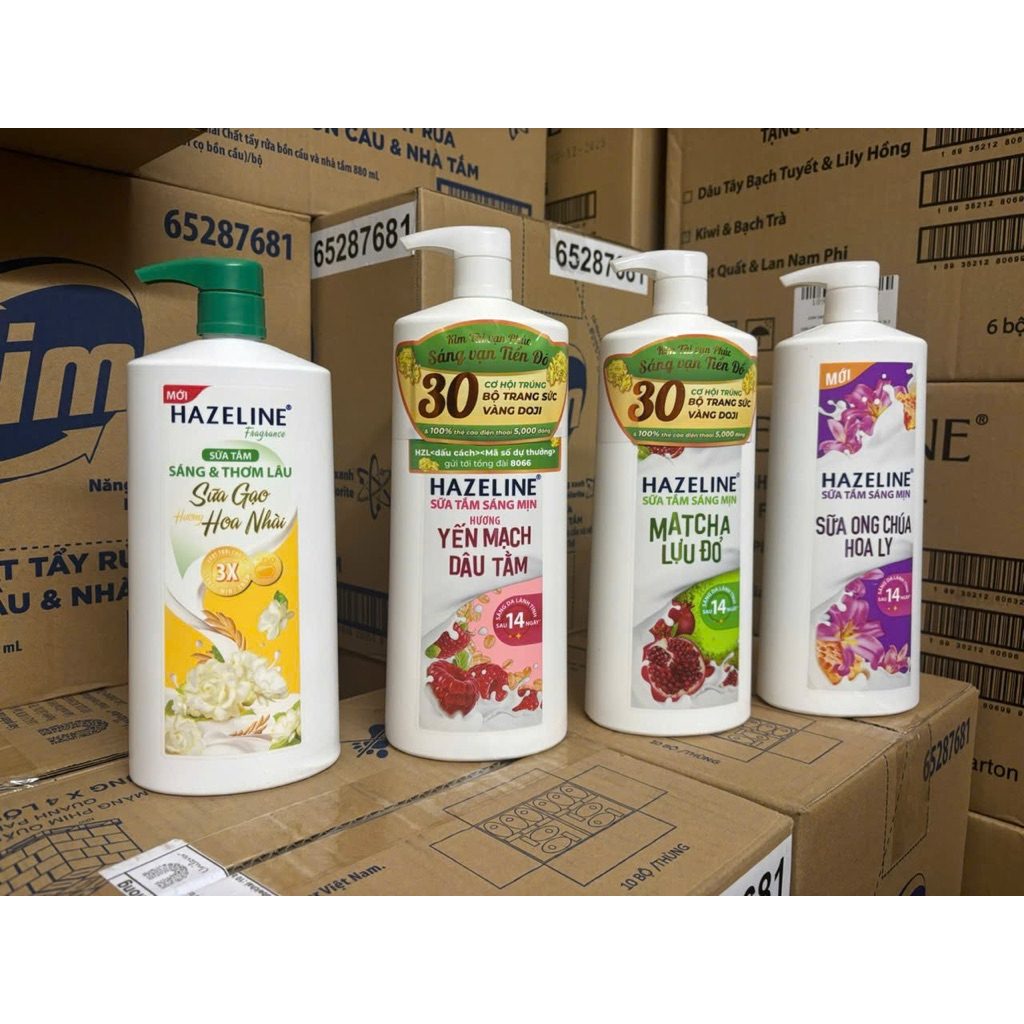 Sữa Tắm Dưỡng Sáng Da Hazeline Yến mạch /matcha/ ông chúa 1kg