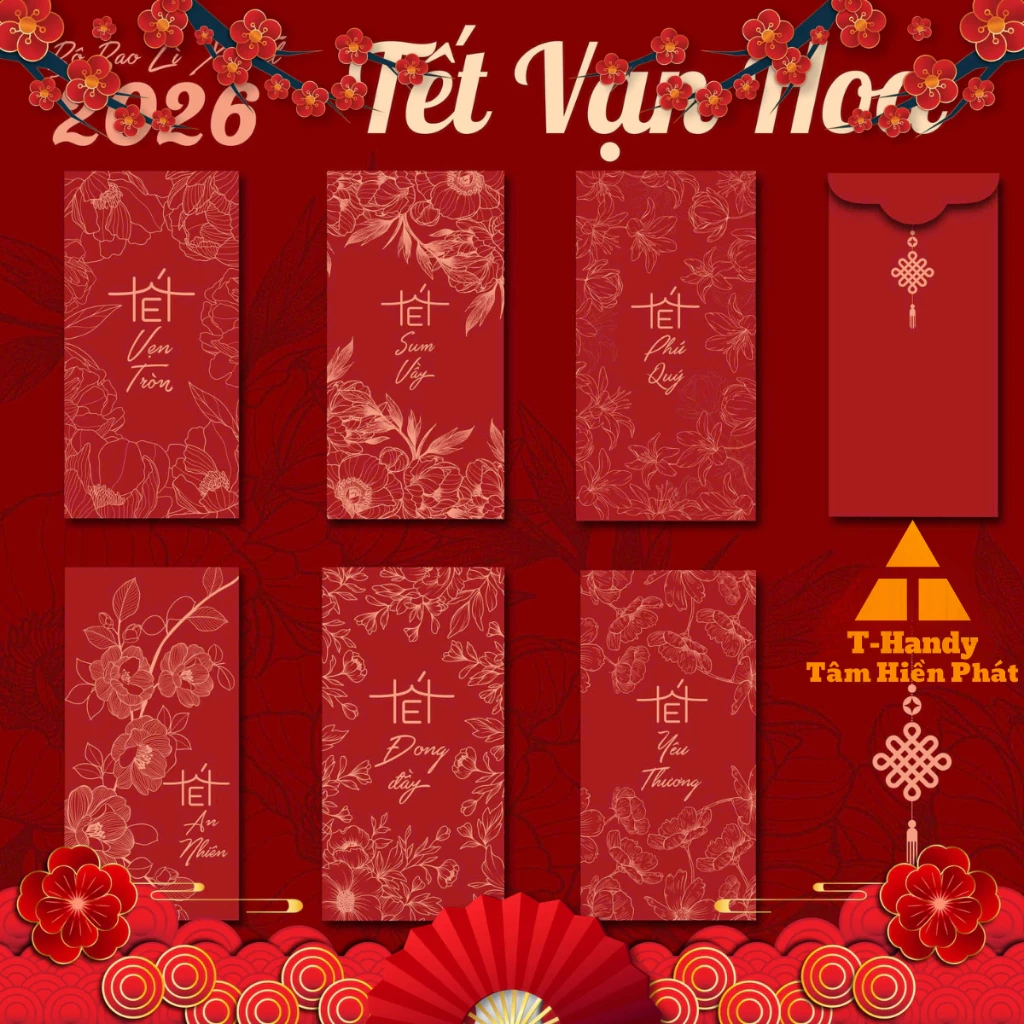 [Sỉ Tại Xưởng] Bao Lì Xì Tết 2026 Mẫu Mới - Ngựa Chibi Hot Trend | Giấy Cứng Cao Cấp, Cán Màng Sang