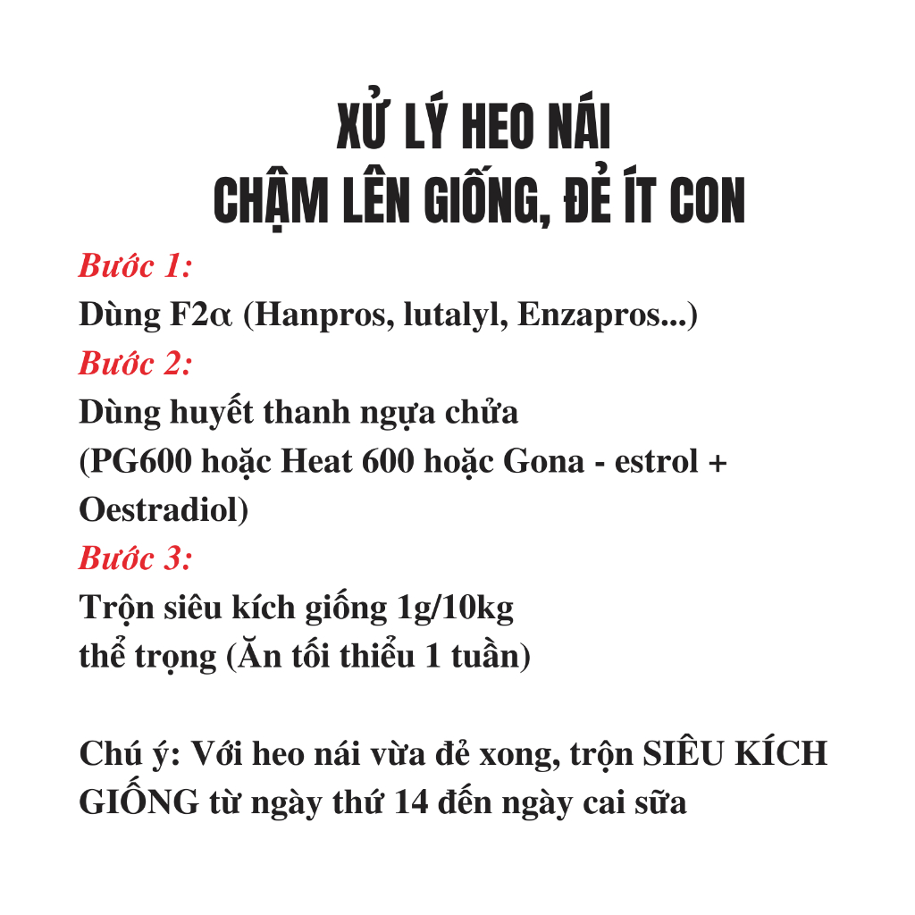 SIÊU KÍCH GIỐNG CHO HEO, BỔ SUNG NĂNG LƯỢNG 1KG
