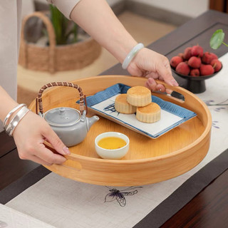 Khay tròn bằng gỗ Nhà bếp đĩa trái cây đơn giản