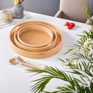 Khay tròn bằng gỗ Nhà bếp đĩa trái cây đơn giản