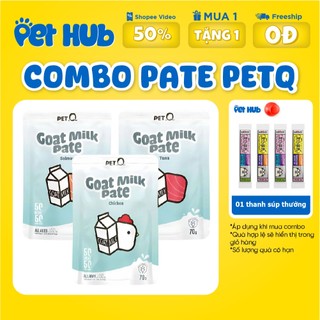 Hộp 12 Gói Pate Sữa Dê PetQ Cho Mèo, Pate Pet Q Gói 70g Giàu Dinh Dưỡng, Hỗ Trợ Tiết Niệu