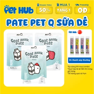 Pate Sữa Dê PetQ Gói 70g Pate Pet Q Cho Mèo Giàu Dinh Dưỡng, Hỗ Trợ Tiết Niệu