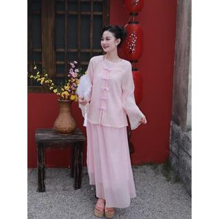 Set Áo và Chân Váy Voan Tơ Nến Phối Ren Phong Cách Sang Trọng Dễ Thương S161