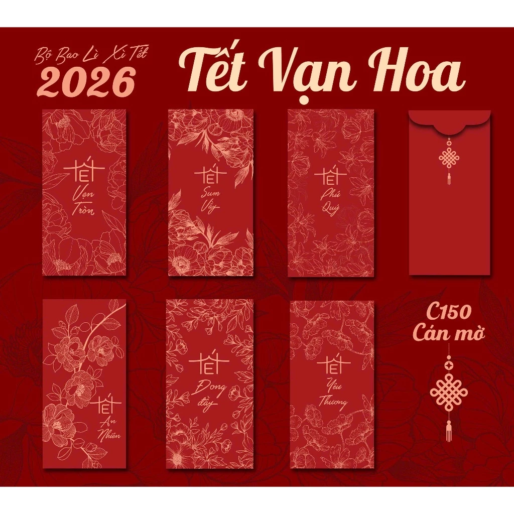[Sỉ Tại Xưởng] Bao Lì Xì Tết 2026 Mẫu Mới - Ngựa Chibi Hot Trend | Giấy Cứng Cao Cấp, Cán Màng Sang