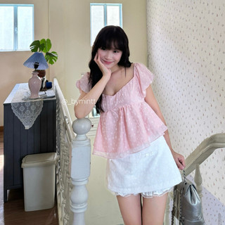 Lolita Skirt | Chân váy bí boi thêu cao cấp, ép keo 2 lớp phối nơ, viền ren | Bymintt