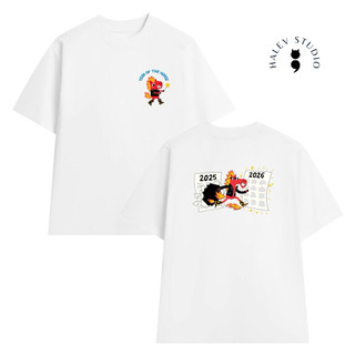 Áo thun Unisex nam nữ form rộng Tết 2026 in hình Ngựa vui nhộn phong cách Rock Star chất Cotton Premium 250gsm sợi đôi