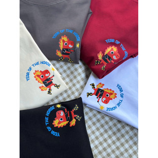 Áo thun BABYTEE NỮ Tết 2026 in hình ngựa vui nhộn phong cách Rock star chất Cotton Premium 250gsm in 2 mặt