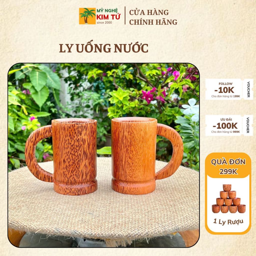 Ly Uống Nước Gỗ Dừa, Ly Uống Bia Đa Năng Dùng Trong Tiệc, Cafe, Tại Nhà, Cao Cấp, Đẹp Mộc Mạc & Bền Chắc - KIM TỨ