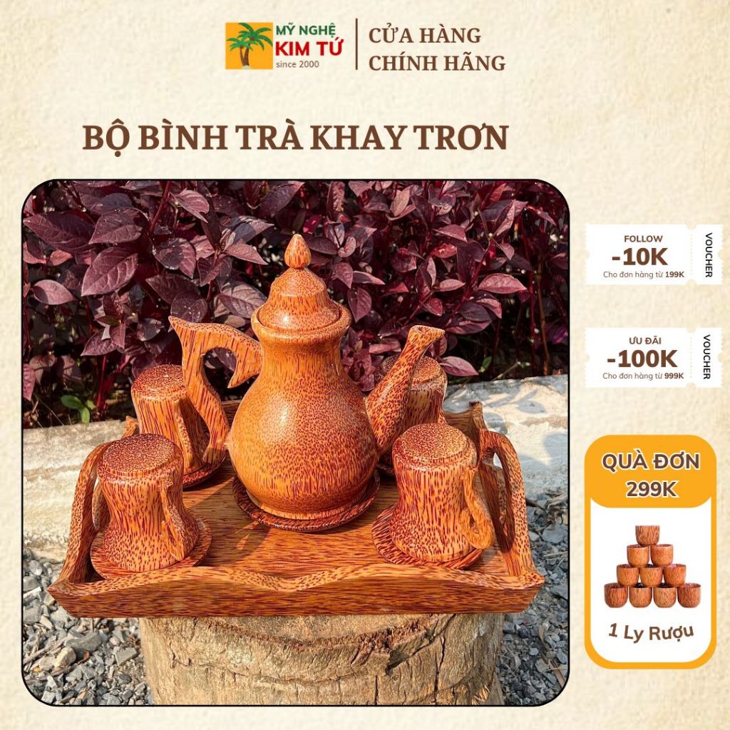 Bộ Bình Trà Lớn Khay Mẫu Chữ Nhật 4 ly & 6 Ly Phù Hợp Trà Đạo, Trang Trí Bàn Trà, Thiết Kế Sang Trọng, Dùng Biếu Tặng