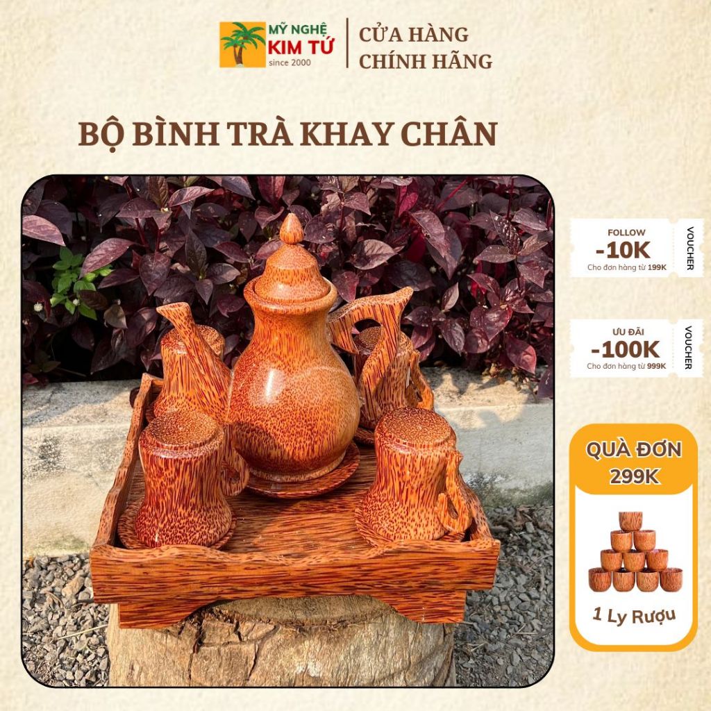 Bộ Bình Trà Lớn Khay Mẫu Vuông 4 Ly & 6 Ly Phù Hợp Trà Đạo, Trang Trí Bàn Trà, Thiết Kế Sang Trọng, Dùng Biếu Tặng