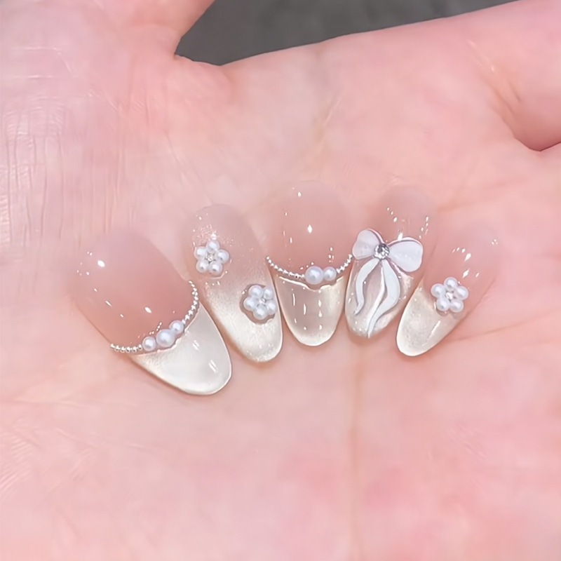 [HOT 2026] Nailbox 30 Móng Tay Giả Đủ Size | Móng Úp Gắn Charm Đá Hàn Quốc | Form Dài Ngắn | Tặng Keo Dán