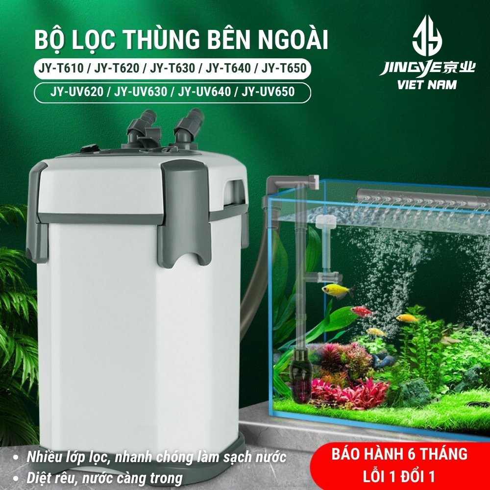 Lọc Thùng JINGYE JY-T610 / JY-T620 / JY-T630 / JY-T640 / JY-T650 - Lọc Êm Mạnh Cho Hồ Cá Thủy Sinh