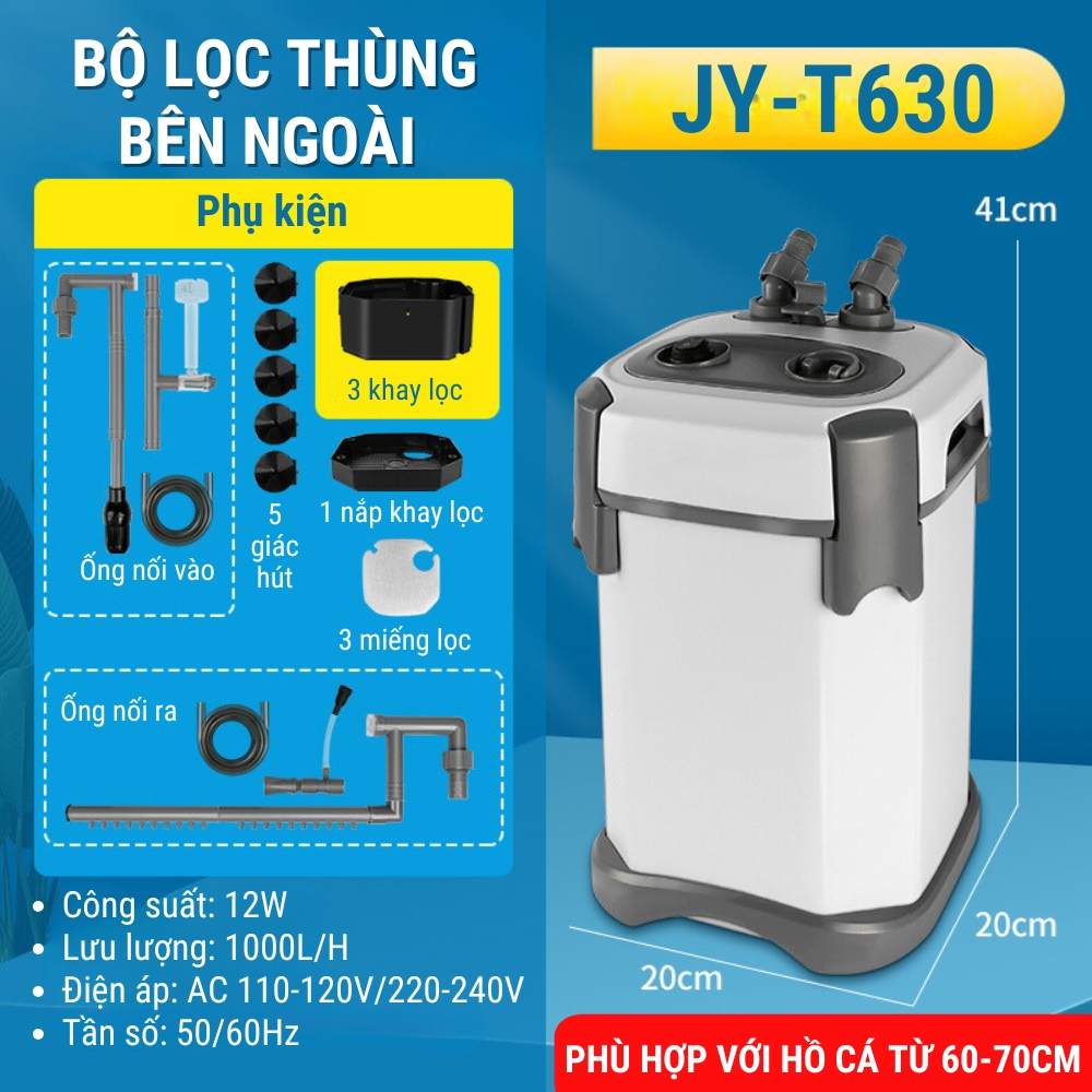 Lọc Thùng JINGYE JY-T610 / JY-T620 / JY-T630 / JY-T640 / JY-T650 - Lọc Êm Mạnh Cho Hồ Cá Thủy Sinh