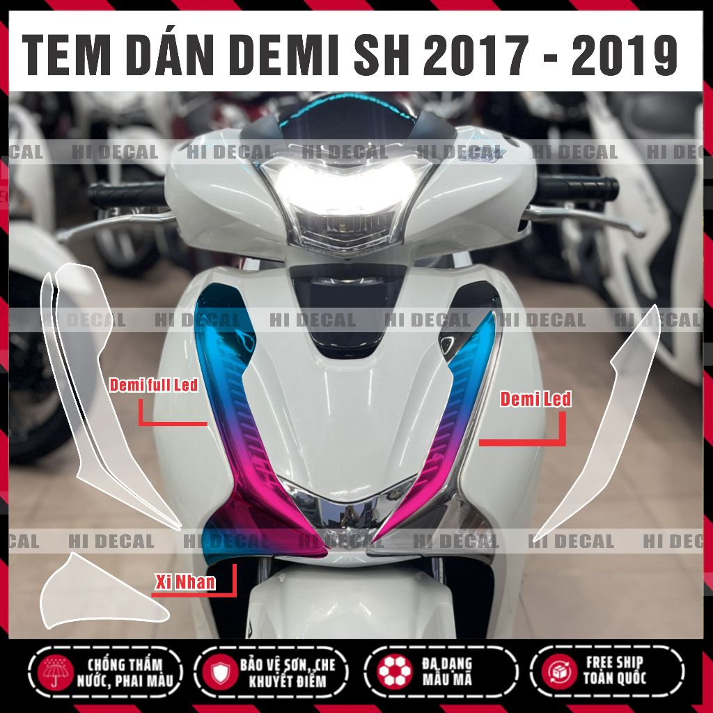 Tem dán đèn Sh 2017-2019 - decal dán đổi màu bảo vệ đèn Honda sh 2017 - 2019 -125, 150,160 chống nước bền màu - Hidecal