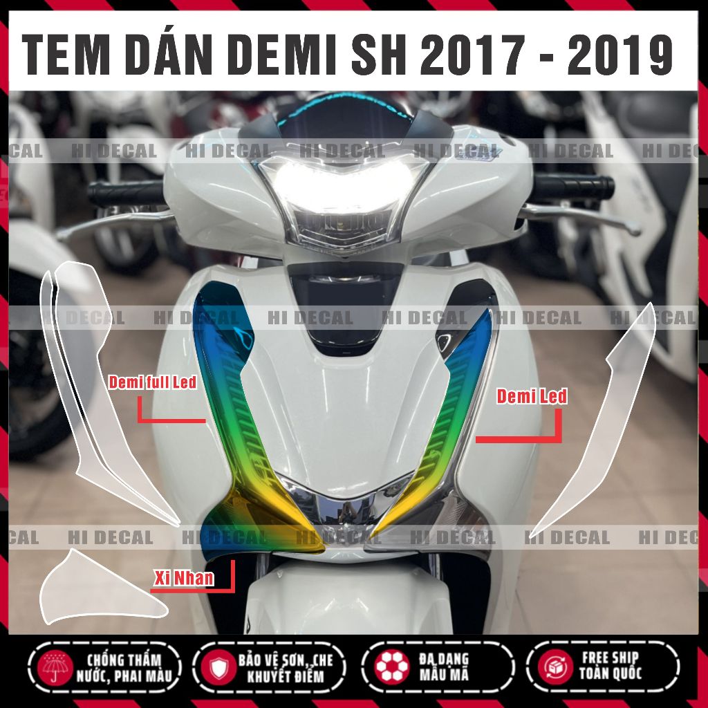 Tem dán đèn Sh 2017-2019 - decal dán đổi màu bảo vệ đèn Honda sh 2017 - 2019 -125, 150,160 chống nước bền màu - Hidecal