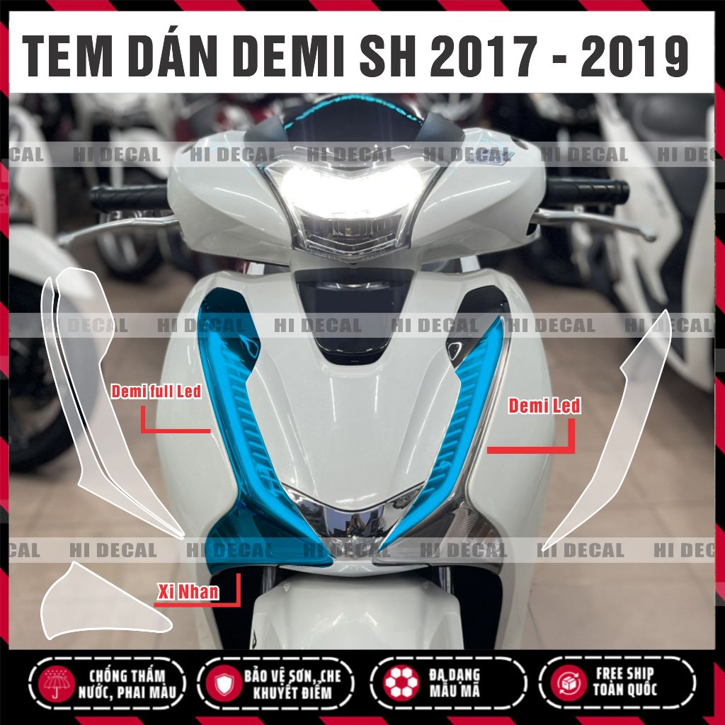 Tem dán đèn Sh 2017-2019 - decal dán đổi màu bảo vệ đèn Honda sh 2017 - 2019 -125, 150,160 chống nước bền màu - Hidecal