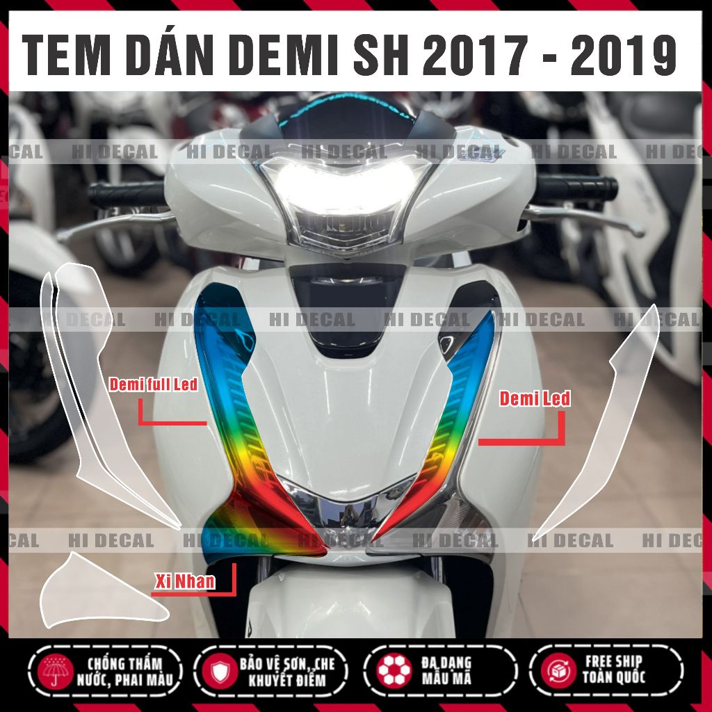 Tem dán đèn Sh 2017-2019 - decal dán đổi màu bảo vệ đèn Honda sh 2017 - 2019 -125, 150,160 chống nước bền màu - Hidecal