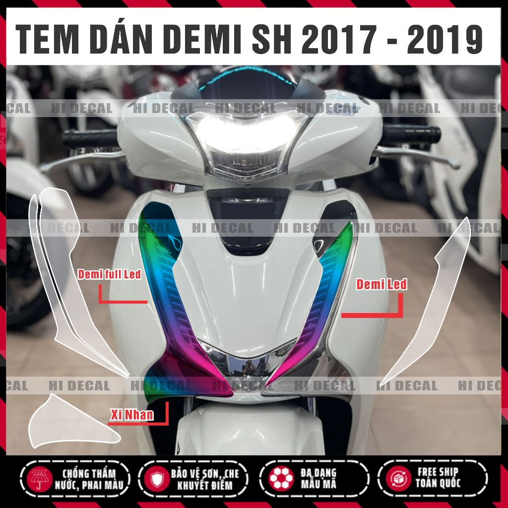 Tem dán đèn Sh 2017-2019 - decal dán đổi màu bảo vệ đèn Honda sh 2017 - 2019 -125, 150,160 chống nước bền màu - Hidecal