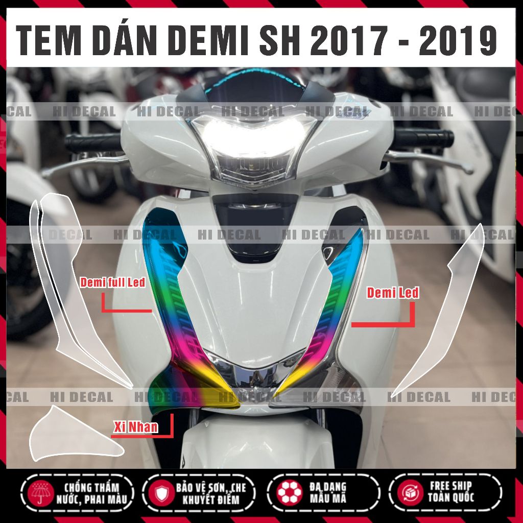 Tem dán đèn Sh 2017-2019 - decal dán đổi màu bảo vệ đèn Honda sh 2017 - 2019 -125, 150,160 chống nước bền màu - Hidecal