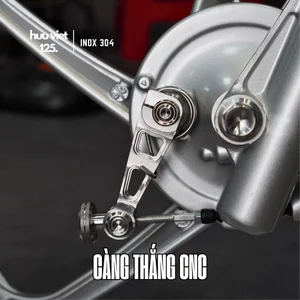 Càng thắng Inox 304 CNC nguyên khối gắn bánh trước, sau cho Wave, Dream, Future, Sirius...