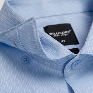 [T7_SALE 20%_HT] Áo Sơ Mi Dài Tay Xanh Thiết Kế Hoạ Tiết 9SMDH544XAH Biluxury Form Slimfit Cao Cấp Chống Nhăn Bền Màu