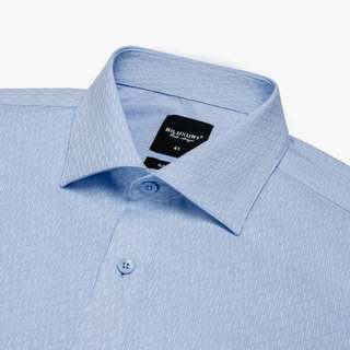 [T7_SALE 20%_HT] Áo Sơ Mi Dài Tay Xanh Thiết Kế Hoạ Tiết 9SMDH544XAH Biluxury Form Slimfit Cao Cấp Chống Nhăn Bền Màu