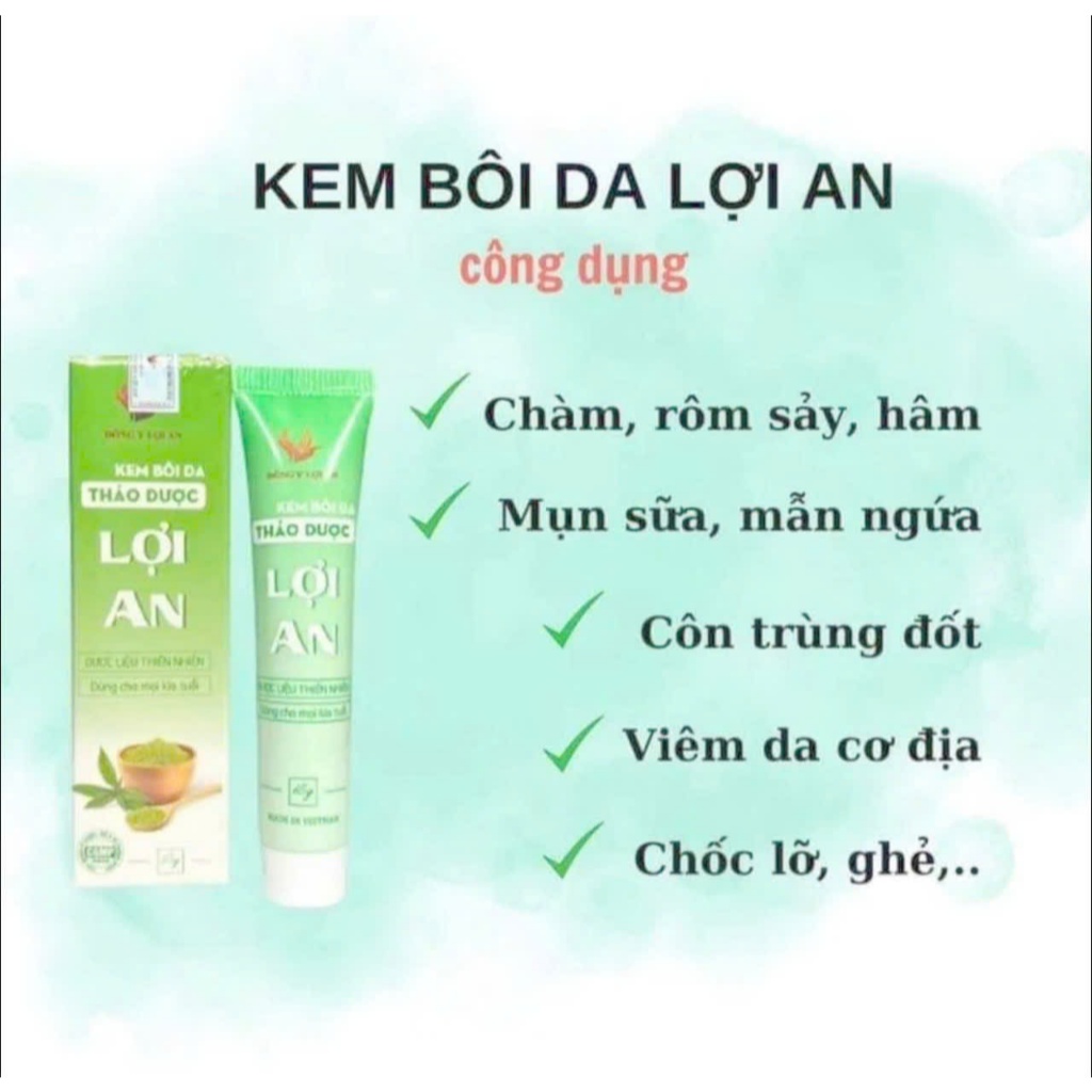 Kem bôi da Lợi An hỗ trợ các vấn đề về đa cho bé chàm sữa hăm tã viêm da 15g