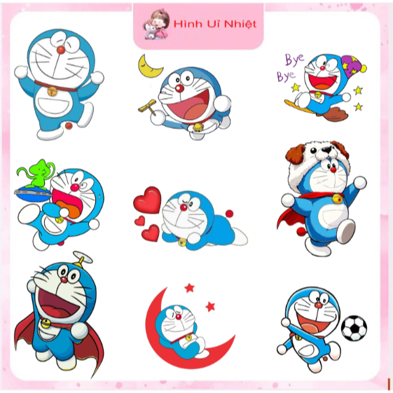 Hình ủi nhiệt quần áo mẫu DORAEMON - ủi tại nhà bằng bàn là bàn ủi,nhiều mẫu nhiều size