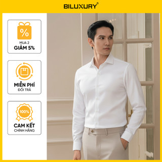 [T7_SALE 20%_HT] Áo Sơ Mi Nam Dài Tay Trắng 9SMDT504TRK Biluxury Form Biluxury Cao Cấp Chống Nhăn Chống Bám Bẩn
