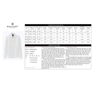 [T7_SALE 20%_HT] Áo Sơ Mi Nam Dài Tay Trắng 9SMDT504TRK Biluxury Form Biluxury Cao Cấp Chống Nhăn Chống Bám Bẩn