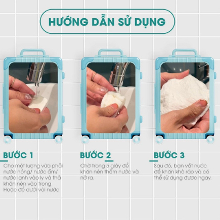 Gói 100 viên khăn nén Hàn Quốc tiệt trùng an toàn cho da tiện lợi cho thể thao, ngoài trời Dr. Sera