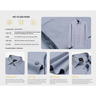 [T7_SALE 20%_HT] Áo Sơ Mi Dài Tay Ghi Đá Thiết Kế Hoạ Tiết Ẩn 9SMDH570GHD Biluxury Form Slimfit Cao Cấp Chống Nhăn