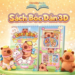 Sách Bóc Dán 3D Capybara | Sách Sticker Cho Bé | Hình Dán Nổi Phát Triển Tư Duy
