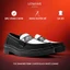 Giày da bò Penny Loafer Black White LEMANS, da bò thuộc nguyên tấm, tăng chiều cao 4cm BH 24T