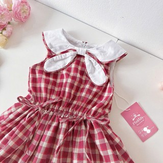 [8-26kg] Váy Hè Bé Gái Dáng Bí Chất Thô Cotton Tai Thỏ Cho Bé Mặc Đi Học, Đi Chơi,....