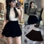Chân Váy Xếp Ly Nhung Cạp Cao Hồng Ngọc Dáng Xòe Tôn Dáng Chất Liệu Mềm Mịn Dày Dặn Có Quần Bảo Hộ 039QN