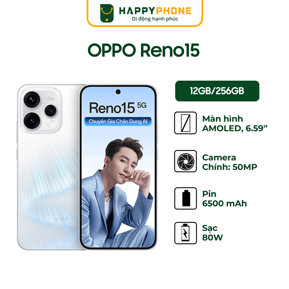 Điện Thoại Oppo Reno15 5G (12GB/256GB) – Hàng Chính Hãng