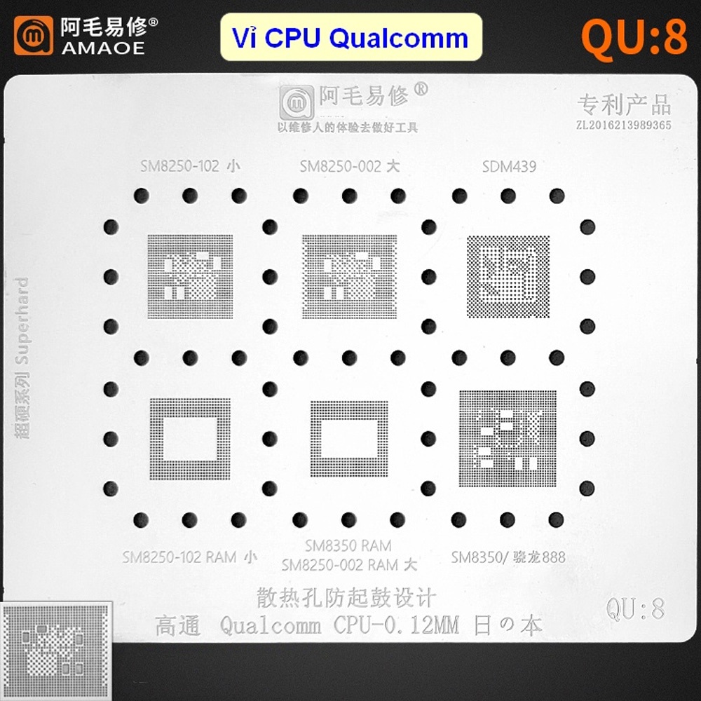 Vỉ tạo chân IC/CPU AMAOE QU3-QU8