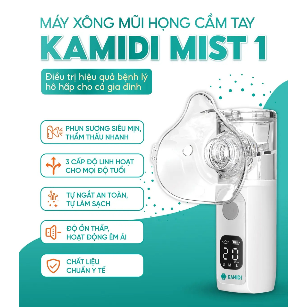 [HỎA TỐC HCM] Máy Xông Mũi Họng Kamidi Mist 1