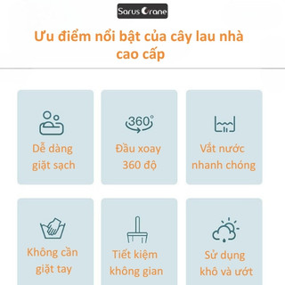 Bộ Cây Lau Nhà Tự Vắt Thông Minh 360 Độ - Chổi Lau Sàn Kèm Thùng 2 Ngăn Cao Cấp, Bông Lau Microfiber