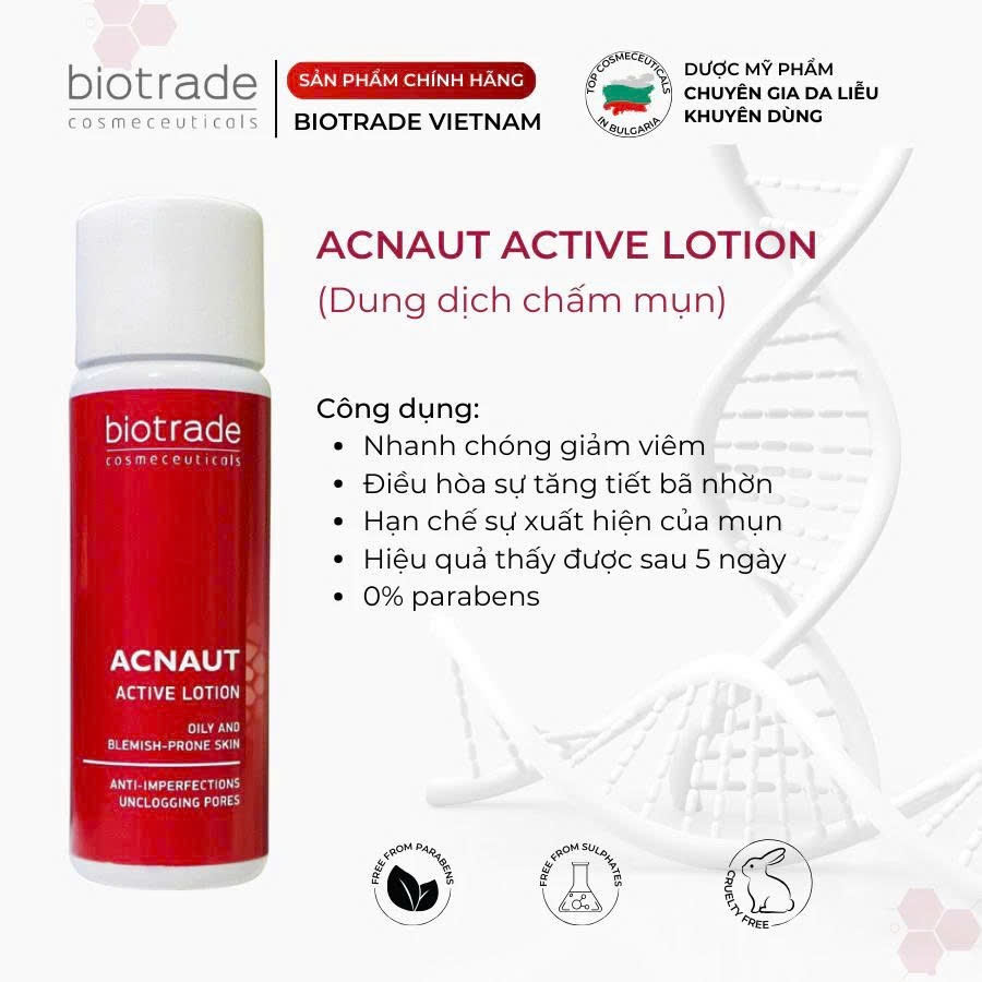 [MALL] Dung dịch chấm mụn BIOTRADE ACNAUT ACTIVE LOTION 15ml giảm mụn sưng, mụn mủ - Skin Studio