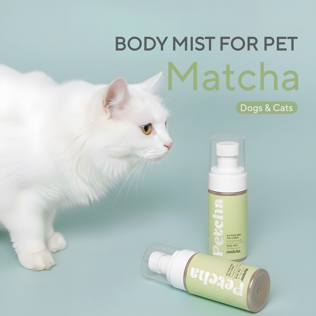 Body Mist 50ml Cho Chó Mèo | Petcha Xịt Thơm Khử Mùi Thú Cưng, Hương Dịu Nhẹ An Toàn, Giữ Lông Thơm