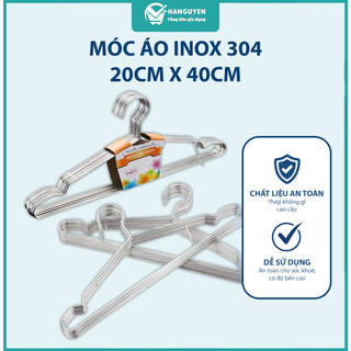 Set móc quần áo inox 304 20x40cm bền đẹp chống gỉ sét thiết kế chắc chắn phù hợp nhiều không gian