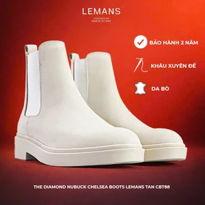 Giày BOOTS DA NUBUCK LEMANS màu Beige CBT88.2 đế cao su tăng cao 4cm BH 12 tháng