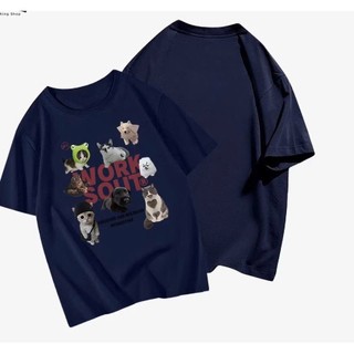 Áo thun phông nữ nam unisex form rộng in hình CHÓ VÀ MÈO chất liệu cotton khô